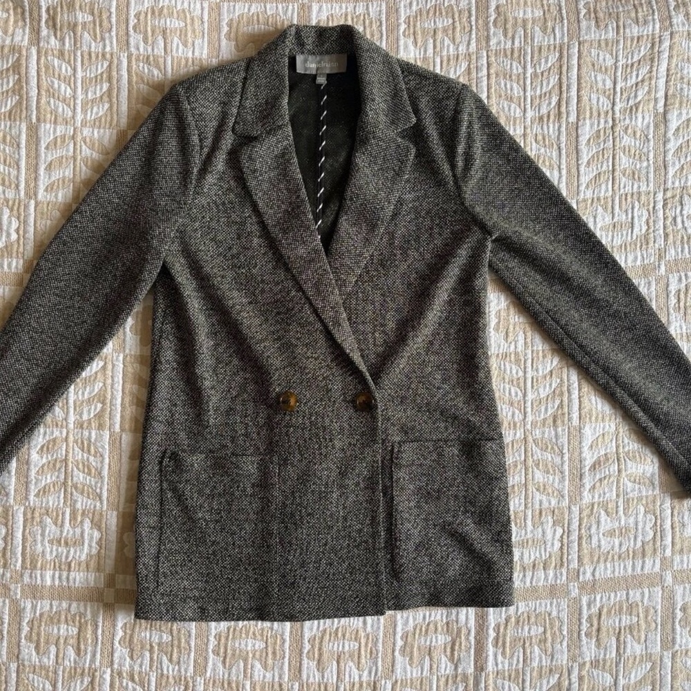 Daniel Rainn Greenish Textured Jacket
